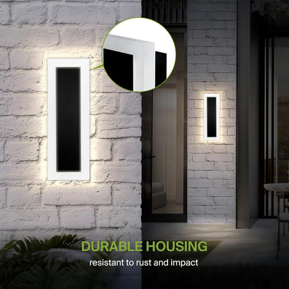 ASD Lighting LED Outdoor Wall Sconce wide acrylic 18" 18W 120-277V CCT Selectable 3000/4000/5000K Dimmable Black ETL