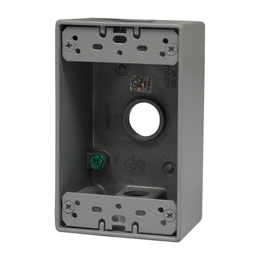 Westgate 3/4” Trade Size, 3 Outlet Holes, 18.3 Cu. In., Electrical Products, Gray Finish