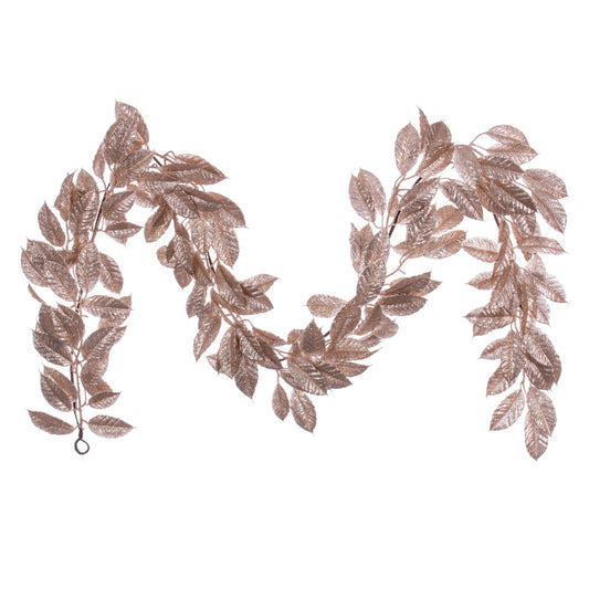 Vickerman 6' Café Latte Artificial Gardenia Glitter Garland.