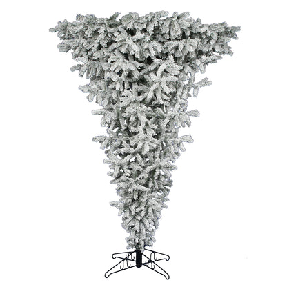Vickerman 5.5' Flocked Upside Down Artificial Christmas Tree Clear Lights