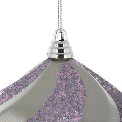 Vickerman 6" Lilac Candy Glitter Swirl Diamond Christmas Ornament