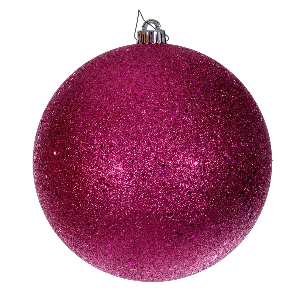 Vickerman 6" Hot Pink 4-Finish Ball Ornament 4 per bag.