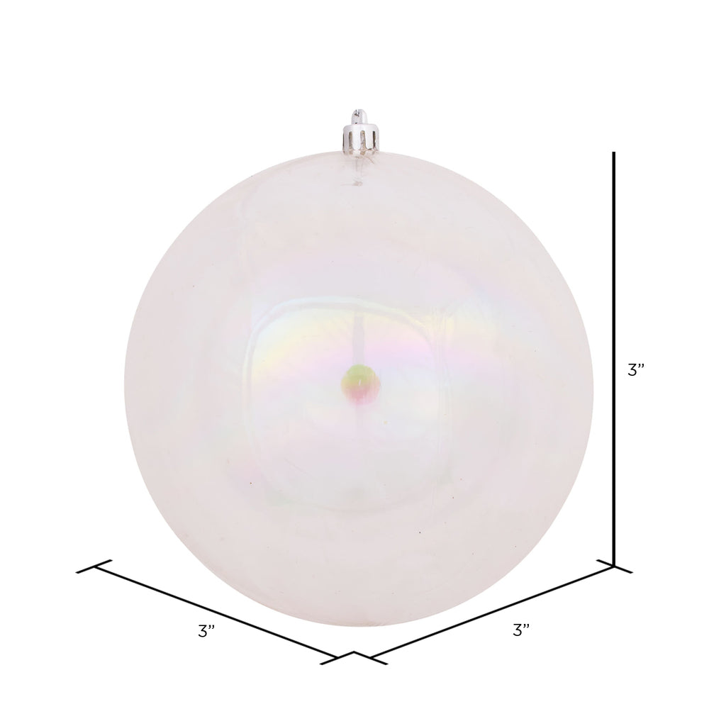 Vickerman 3" Clear Iridescent Ball Ornament 12 per Bag