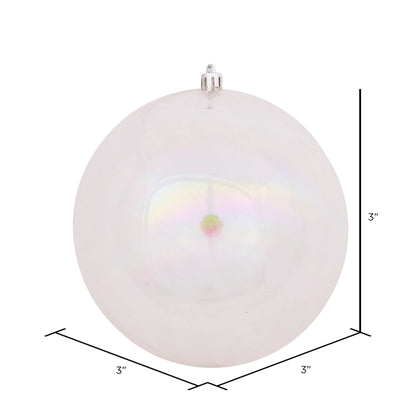 Vickerman 3" Clear Iridescent Ball Ornament 12 per Bag