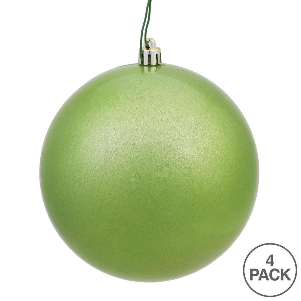 Vickerman 6" Celadon Candy Ball Ornament 4 per Bag