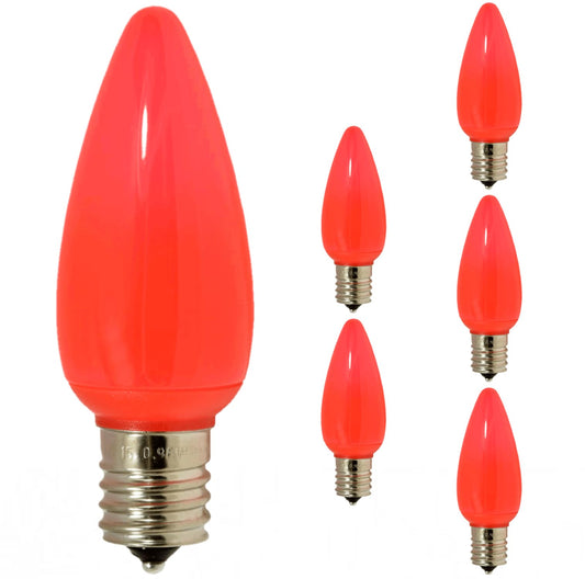 Damar- C9 LED Replacement Christmas Light Bulbs Twinkle Solid Pink 0.6W-0.96W E17 Intermediate Base 100-130V Pack of 6- Commercial Grade Shatterproof String Colored Lights for Patio Holiday Xmas
