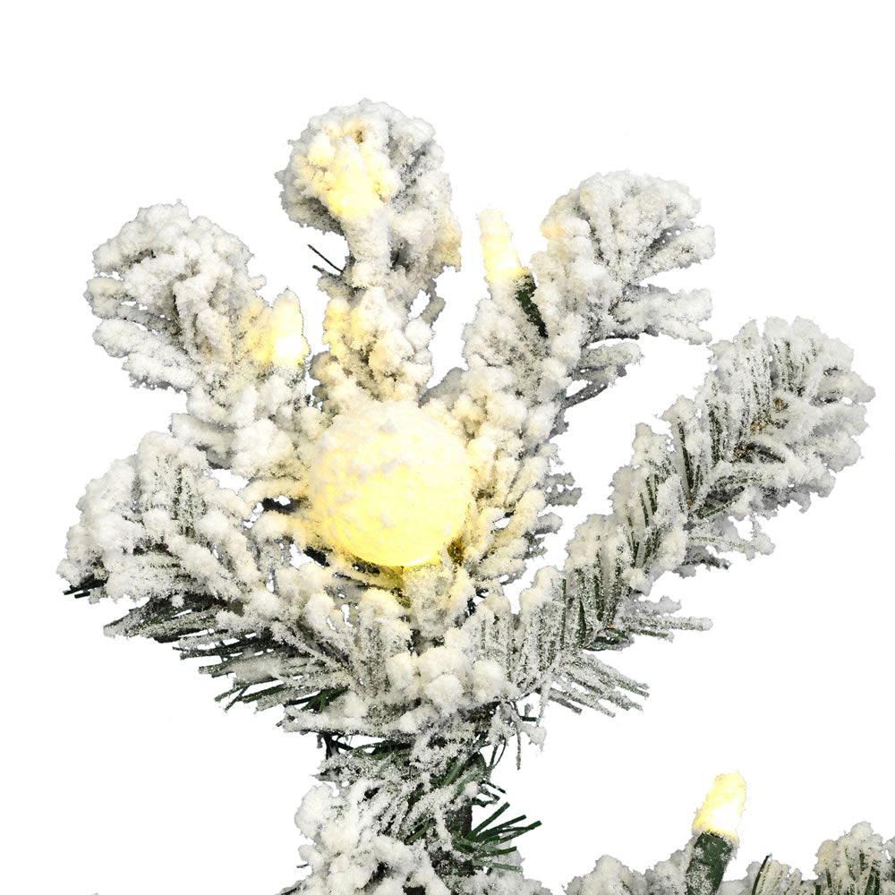 Vickerman 3' Flocked Kodiak Spruce Artificial Christmas Tree Pure White LED Lights