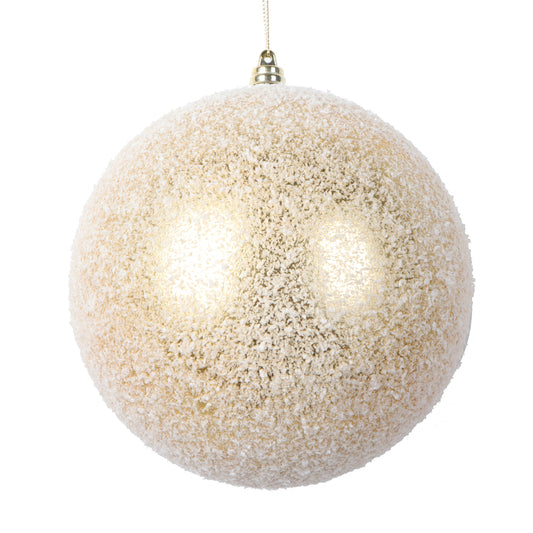 Vickerman 6" Gold Matte Snow Covered Ornament. 2 per bag.