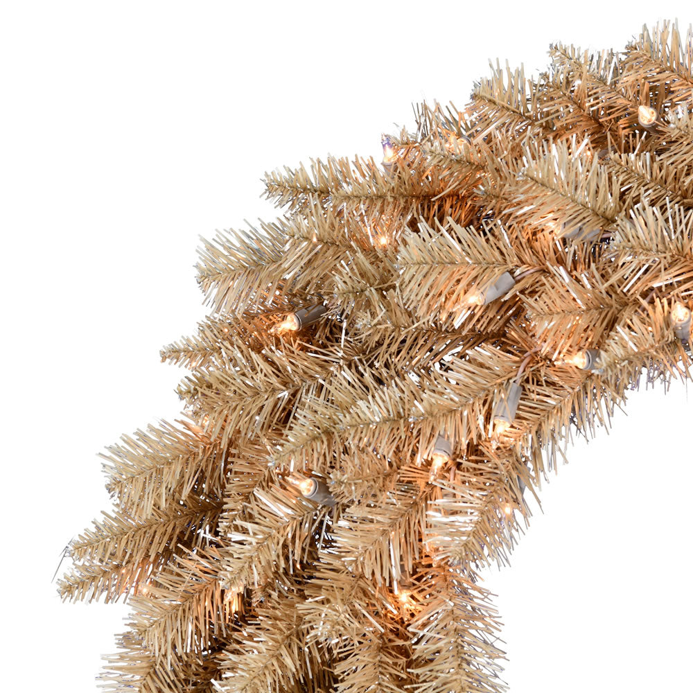Vickerman 36" Gold Fir Artificial Christmas Wreath Clear Dura-lit Incandescent Lights