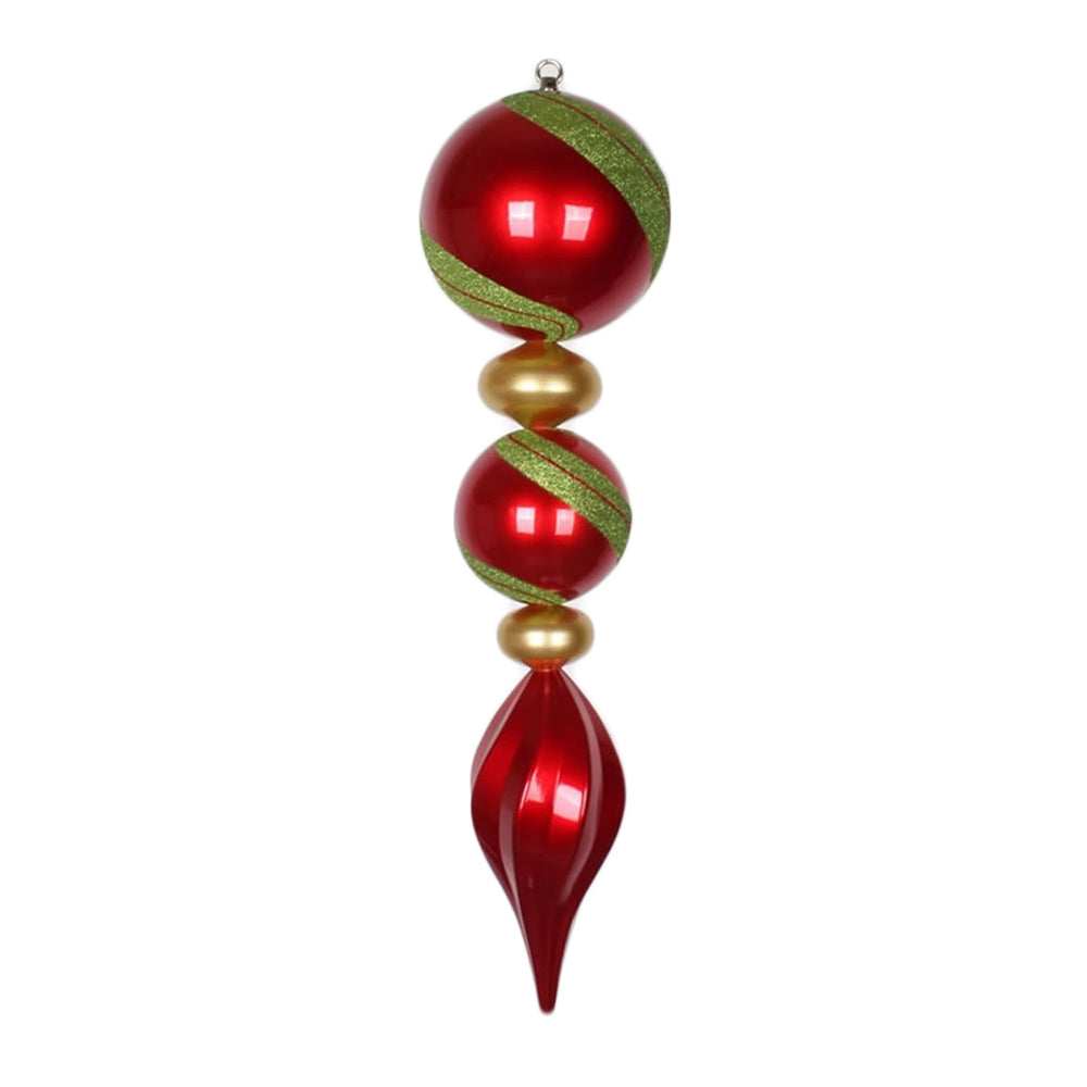 Vickerman 30.5" Red Gold and Lime Jumbo Finial Ornament with Candy and Glitter Finishes