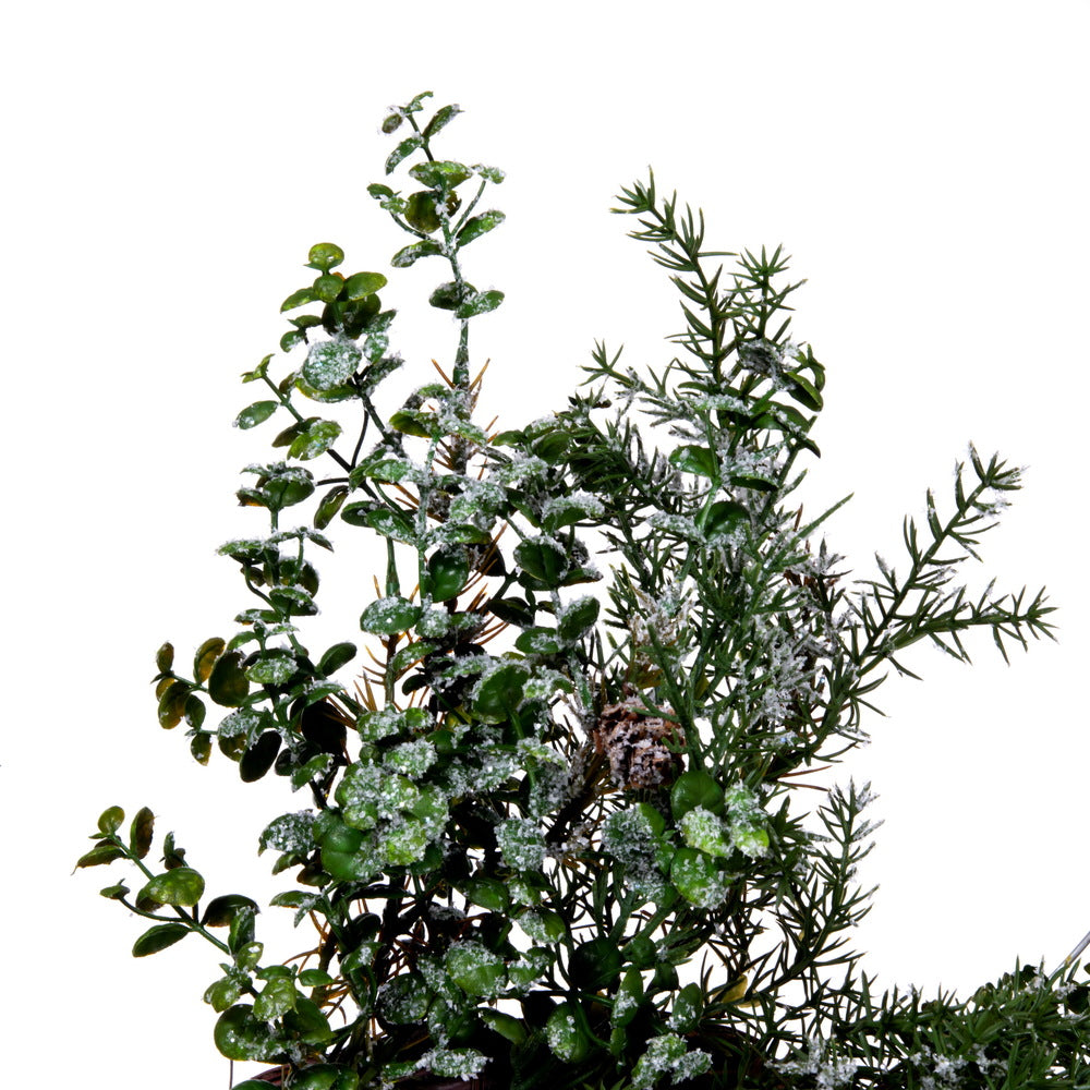 Vickerman 26" Artificial Green Snow Cedar and Eucalyptus Christmas Wreath Unlit