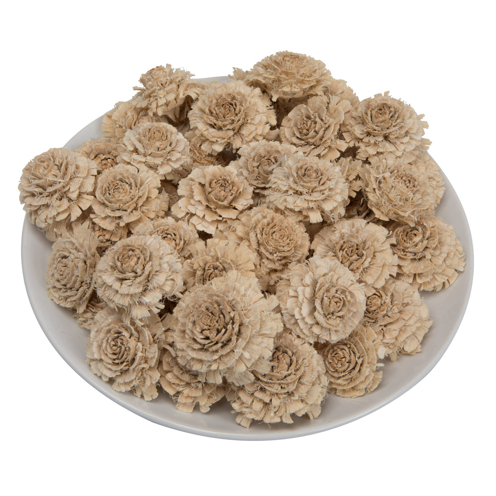 Vickerman Natural Botanicals 1.3"-1.75" Cedar Rose Bleached. Includes 50 pieces per polybag.