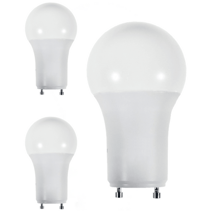 Damar A19 LED Light Bulb 9.5W 800 Lumen 2 Prong Twist Lock GU24 Base 6500K Daylight for Home Bedroom Ceiling Light Bulb 120V CRI80 230° Beam Angle White Finish Pack of 3