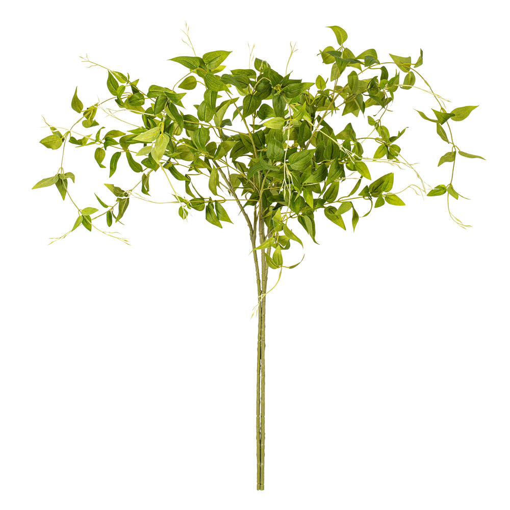 Vickerman 43" Artificial Green Clematis Leaves Spray. Includes 3 sprays per pack.