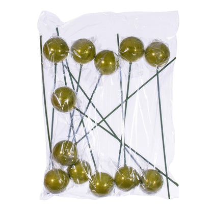 Vickerman 3" x 18" Lime Pearl Ball Ornament Stick 12 per bag.