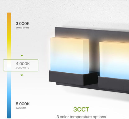 ASD Lighting LED Vanity 5-light 28W 120V CCT Selectable 3000/4000/5000K Dimmable Black ETL