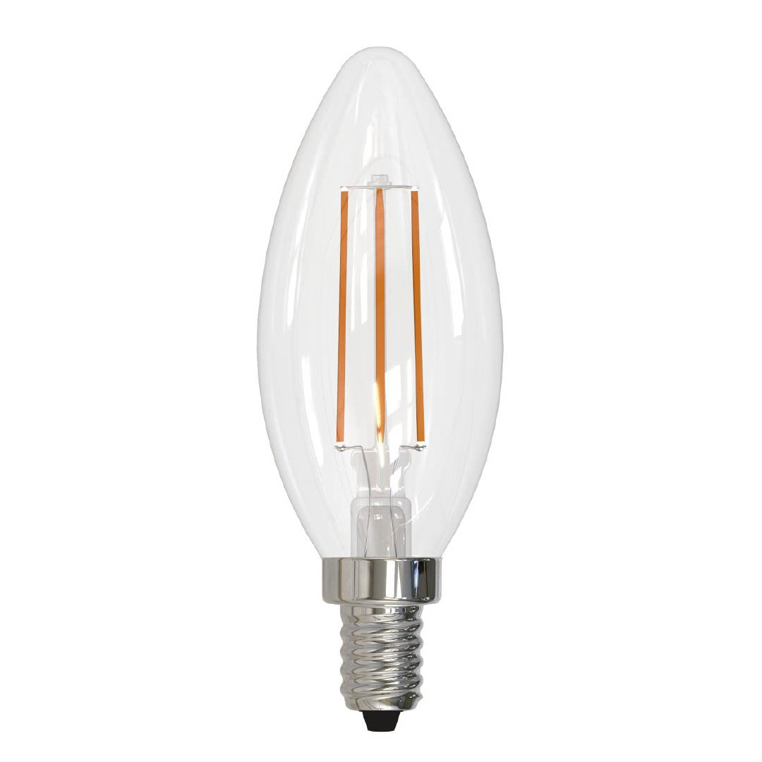 Bulbrite 5 Watt Dimmable Clear Filament B11 Candelabra (E12) LED Bulb - 500 Lumens, 3000K, and 80 CRI