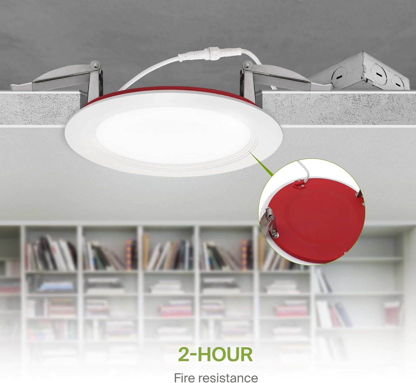 ASD Lighting LED Recessed Mini Panel Fire Rated Round 6inch 15W 120-277V 0-10V Dimmable 2700/3000/3500/4000/5000K with Baffle Trim White ETL Energy Star
