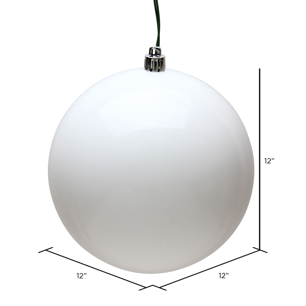 Vickerman 12" White Candy Ball Ornament