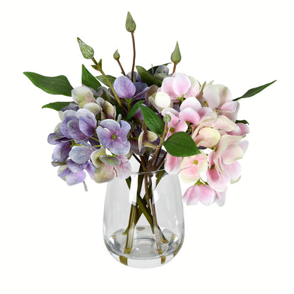 Vickerman 8" Artificial Light Pink and Purple Hydrangea.