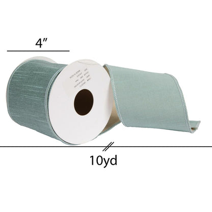 Vickerman 4" x 10 Yards Aqua Dupion Double Fused Dupion Ribbon