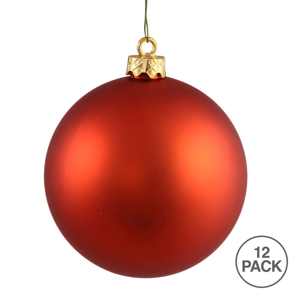 Vickerman 2.75" Burnished Orange Matte Ball Ornament 12 per Bag