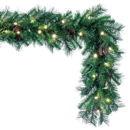 Vickerman 9' Cheyenne Artificial Christmas Garland Warm White LED Lights