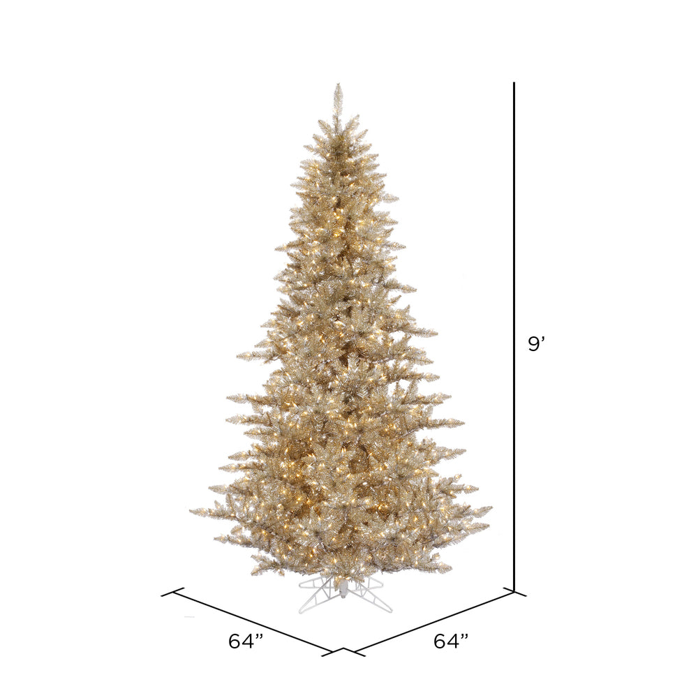 Vickerman 9' Champagne Fir Artificial Christmas Tree Warm White Dura-lit LED Lights