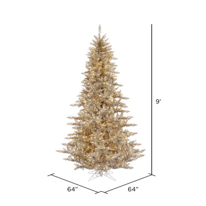 Vickerman 9' Champagne Fir Artificial Christmas Tree Warm White Dura-lit LED Lights