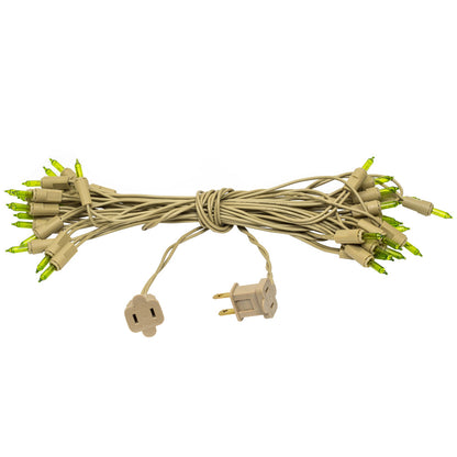Vickerman 35 Lime Dura-lit Mini Light on Tan Wire, 26' Christmas Light Strand