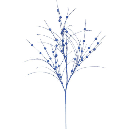 Vickerman 35" Blue Glitter Berry Artificial Christmas Spray. Includes 6 sprays per pack.