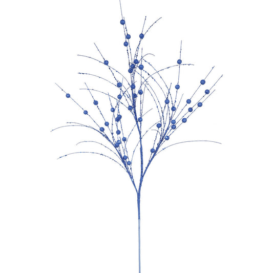 Vickerman 35" Blue Glitter Berry Artificial Christmas Spray. Includes 6 sprays per pack.
