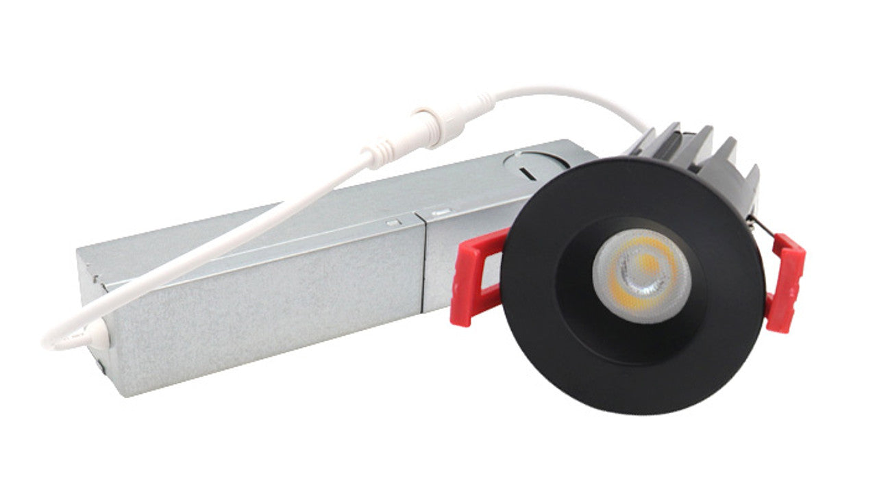 ASD Lighting LED Downlight Round 1inch 7W 120V Triac 2700/3000/3500/4000/5000K Black ETL
