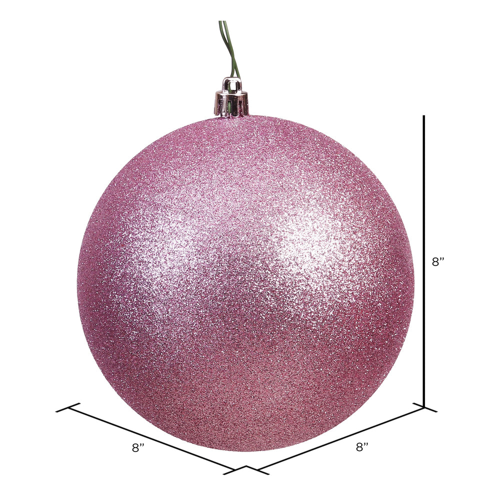 Vickerman 8" Mauve Glitter Ball Ornament