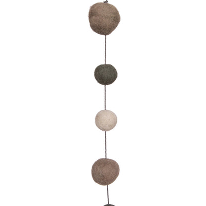 Vickerman 6' Gray and Silver Wool Pom Pom Garland