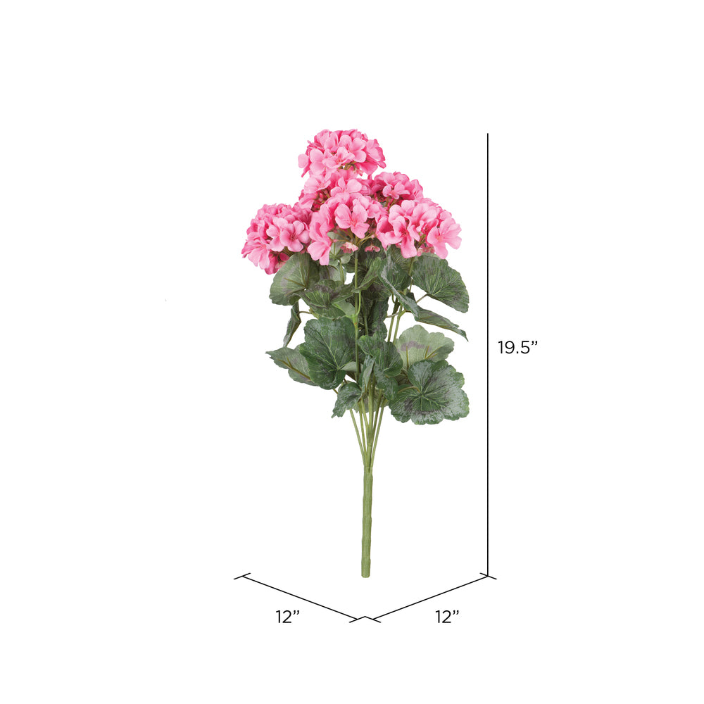 Vickerman 19 5" Artificial Coral Geranium Bush.