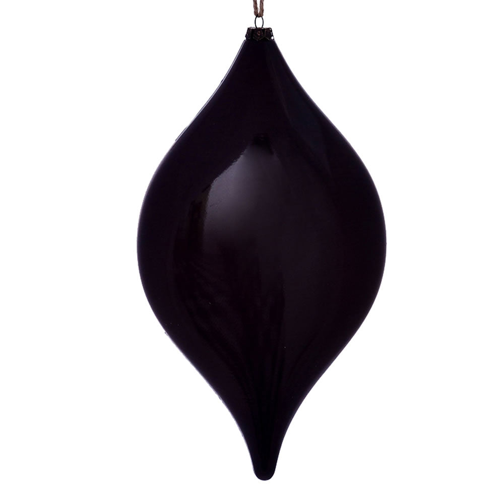 Vickerman 11.5" Plum Wood Grain Drop Ornament. These ornaments are the perfect addition to any holiday decorating project. They features a light wood grain pattern. Includes 2 pieces per pack.