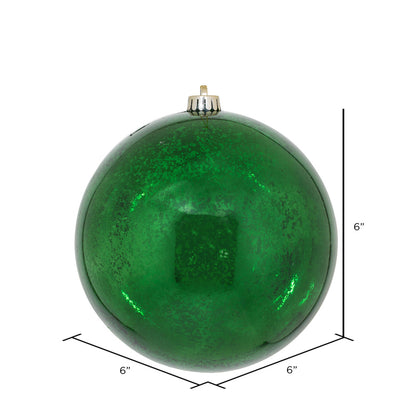Vickerman 6" Emerald Shiny Mercury Ball Ornament 4 per Bag