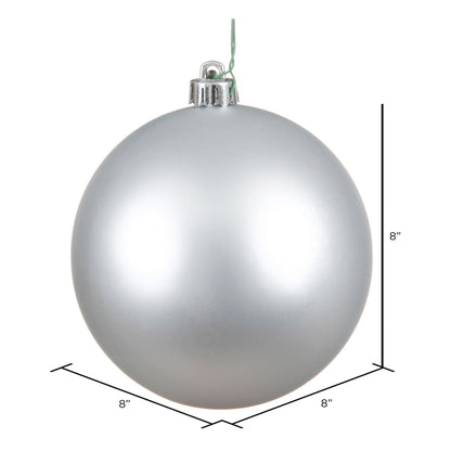 Vickerman 8" Silver Matte Ball Ornament