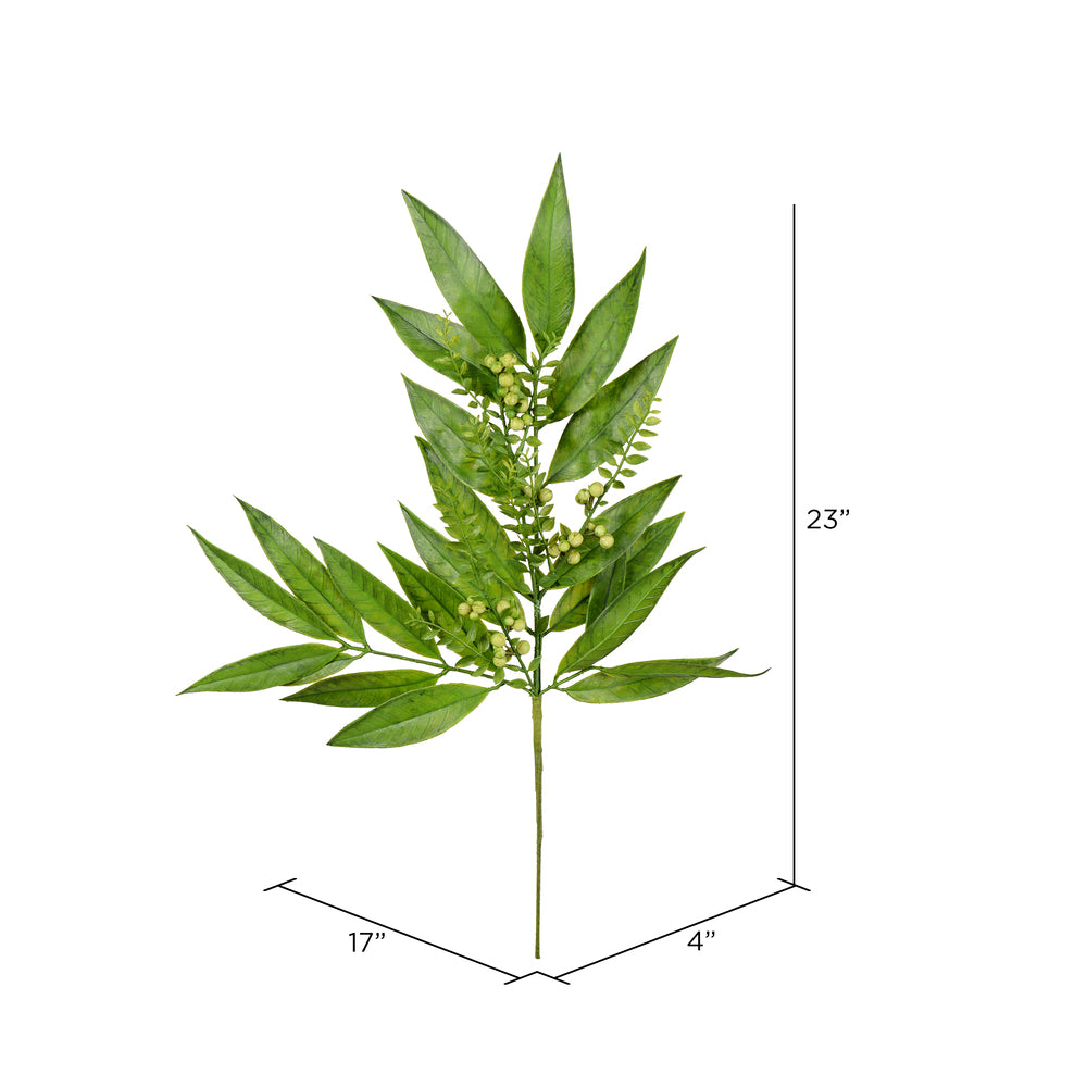 Vickerman 23" Artificial Green Willow Spray with White Berries. Includes 3 sprays per pack.