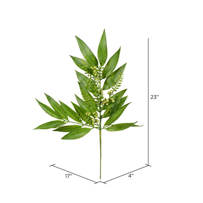 Vickerman 23" Artificial Green Willow Spray with White Berries. Includes 3 sprays per pack.