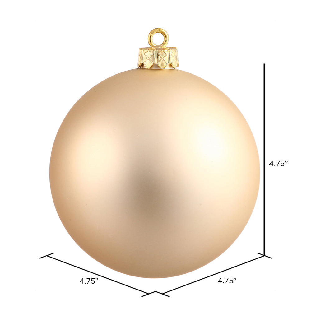 Vickerman 4.75" Champagne Matte Ball Ornament 4 per Bag