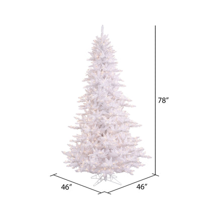 Vickerman 6.5' White Fir Artificial Christmas Tree Warm White Dura-lit LED Lights