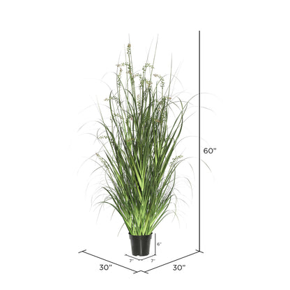 Vickerman 60" PVC Artificial Potted Green Sheep's Grass and Plastic Grass.