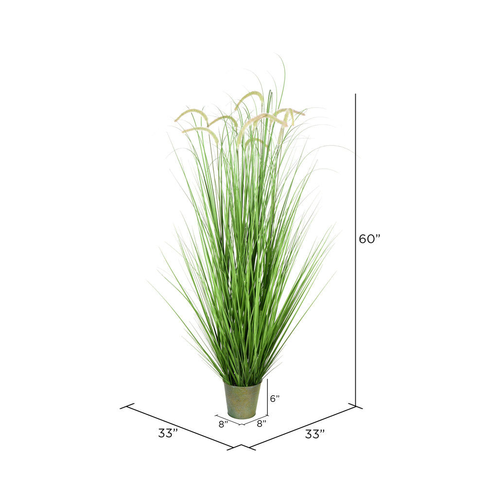 Vickerman 60" Artificial Potted Green Grass and Cattails.