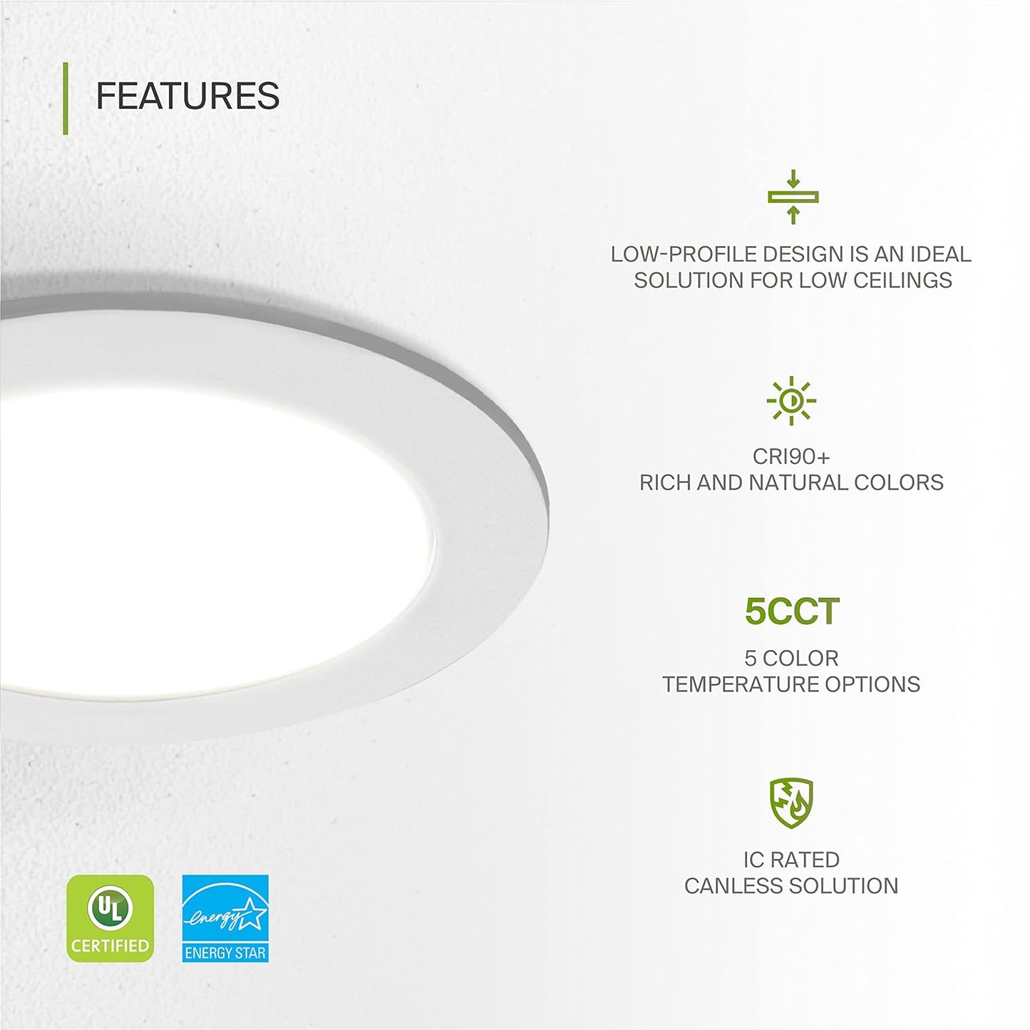 ASD Lighting LED Recessed Mini Panel Round 4inch 12W 120V Triac 2700/3000/3500/4000/5000K White UL Energy Star 12 pack