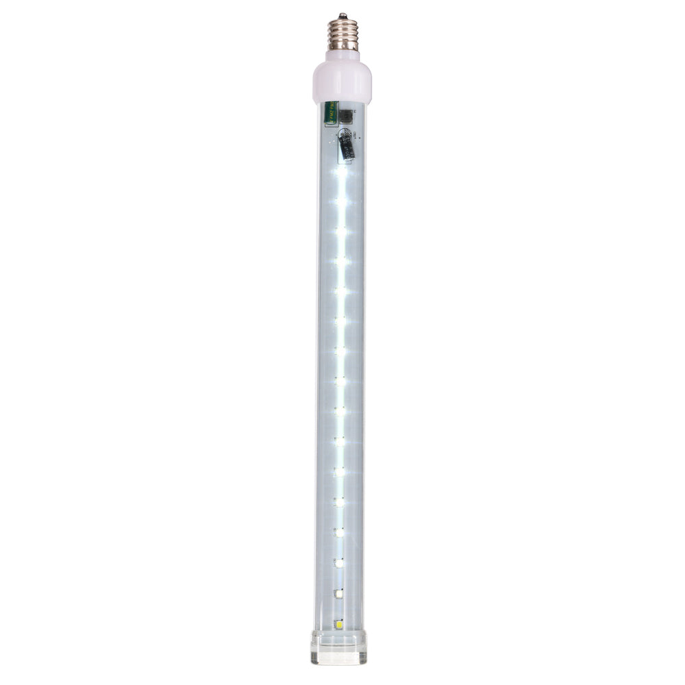 Vickerman 5 Pack of 12" Pure White LED SnowFall Tube Bulb C9-E17 Nickel Base.