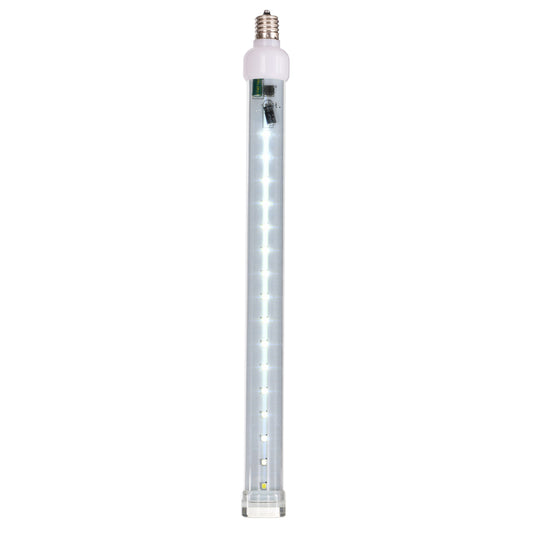 Vickerman 5 Pack of 12" Pure White LED SnowFall Tube Bulb C9-E17 Nickel Base.