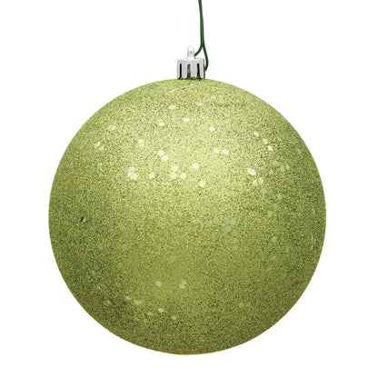 Vickerman 6" Lime Sequin Ball Ornament 4 per Bag