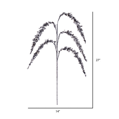 Vickerman 27" Artificial Silver Glitter Setaria Christmas Spray 3 sprays per pack.